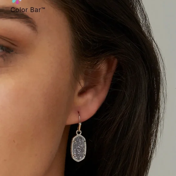 Kendra Scott Gold and White Druzy Drop Earrings - Picture 2 of 2